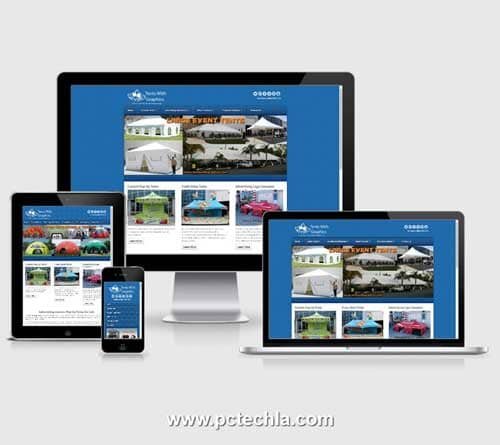 Affordable responsive website design - Tents with Graphics, Los Angeles CA USA